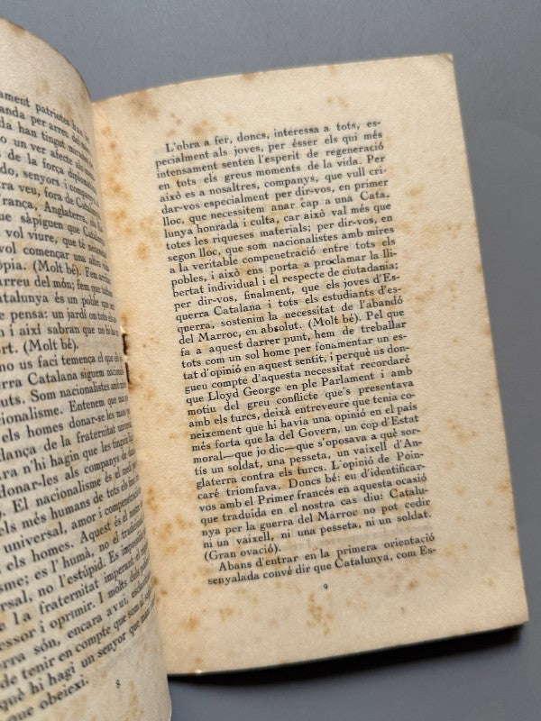 Orientacions a les Joventuts d'Esquerra Catalana, Josep Mª Pou i Sabater - 1922