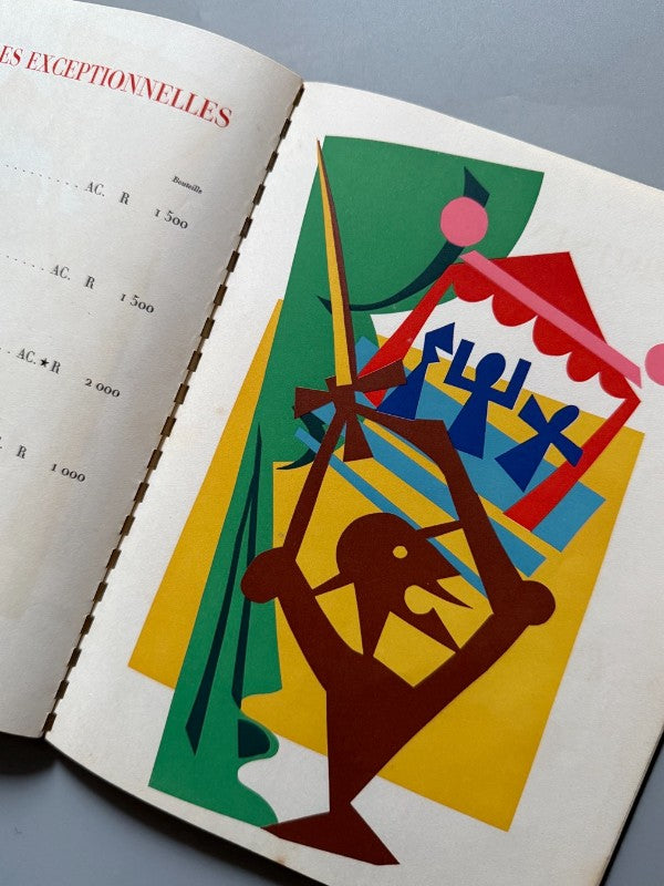 Liste de grands vins 1953 sur le signe de Don Quichotte - Établiments Nicolas, 1952