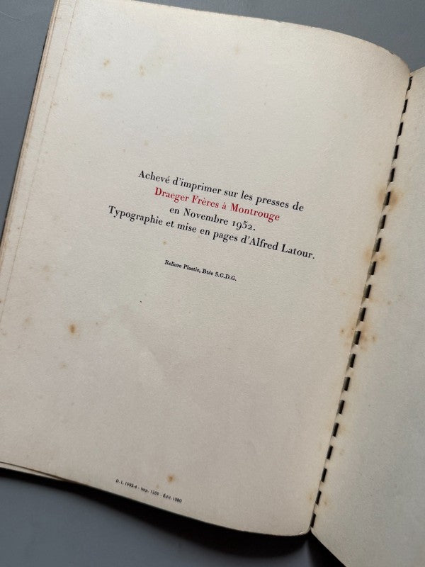 Liste de grands vins 1953 sur le signe de Don Quichotte - Établiments Nicolas, 1952