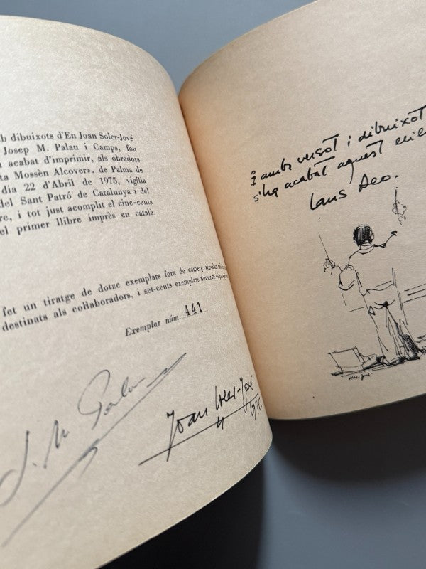 Dibuixots i versots, Josep M. Palau i Camps (dedicado) - Impremta Mossèn Alcover, 1975