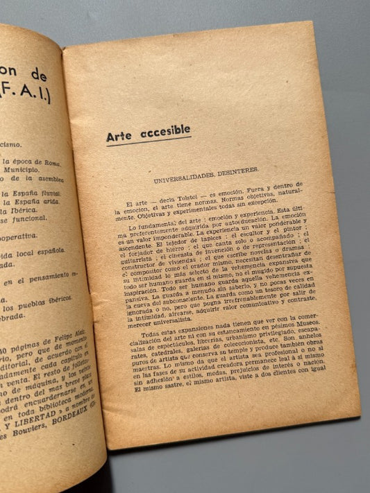 Arte accesible, Felipe Alaiz - Biblioteca Tierra y Libertad (F. A. I.), 1947