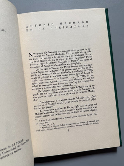 La prehistoria de Antonio Machado, Aurora de Albornoz (1ª ed.) - Ediciones La Torre, 1961