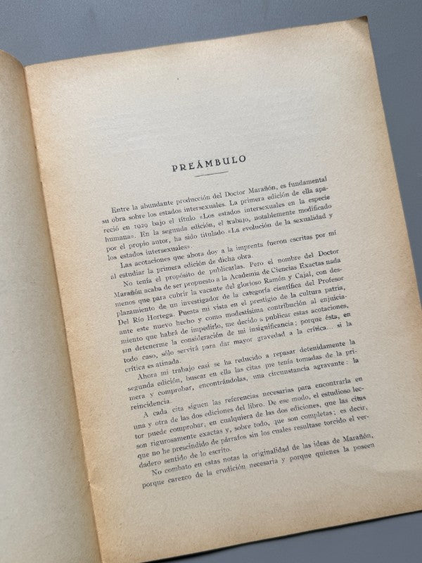 Acotaciones a la obra del doctor Marañón, E. Romero Robles - Imprenta Intendencia, 1934