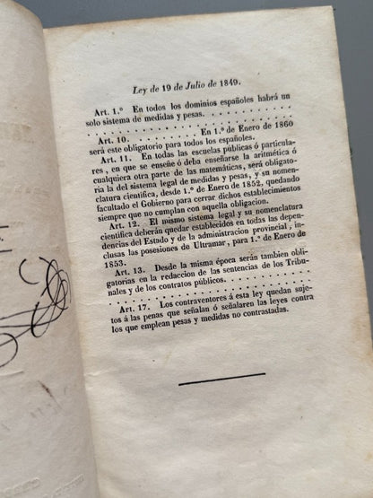 El sistema legal de medidas y pesas, Felix Pagés - Imprenta de Doña Narcisa Grases, 1852
