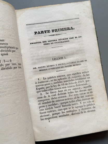 El sistema legal de medidas y pesas, Felix Pagés - Imprenta de Doña Narcisa Grases, 1852
