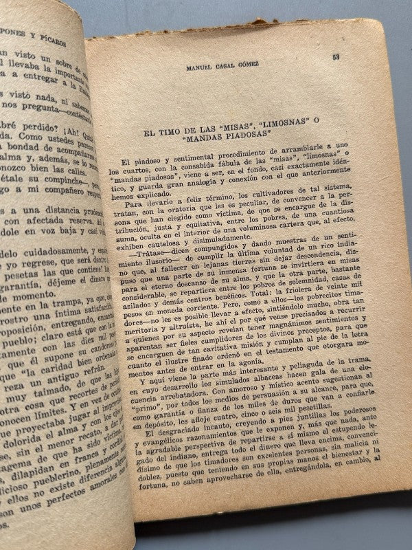 Delincuentes, hampones y pícaros, Manuel Casal Gómez - Ediciones Bistagne, 1933