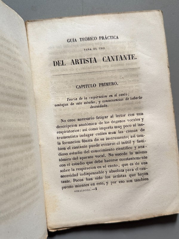 Guía teórico-práctica para el uso del artista cantante, Leon Giraldoni - Bailly-Bailliere, 1870
