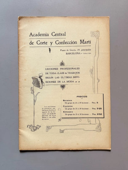 Lecciones sobre la moda, Academia Central de Corte y Confección Martí - abril, 1908