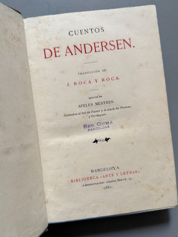 Cuentos de Andersen - Biblioteca Arte y Letras, 1881