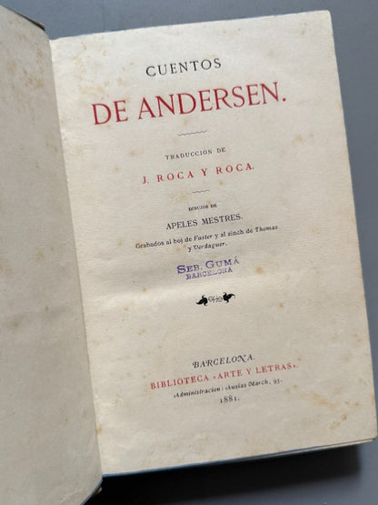 Cuentos de Andersen - Biblioteca Arte y Letras, 1881