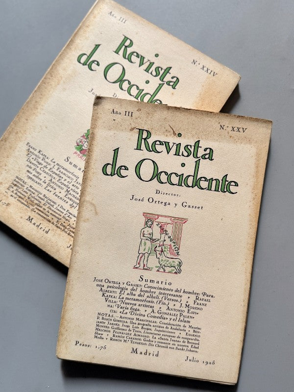 La Metamorfosis, Kafka (1ª ed. en español) - Revista de Occidente nºXXIV y XXV, 1925