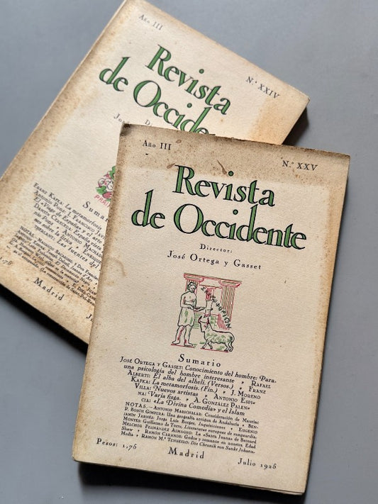 La Metamorfosis, Kafka (1ª ed. en español) - Revista de Occidente nºXXIV y XXV, 1925
