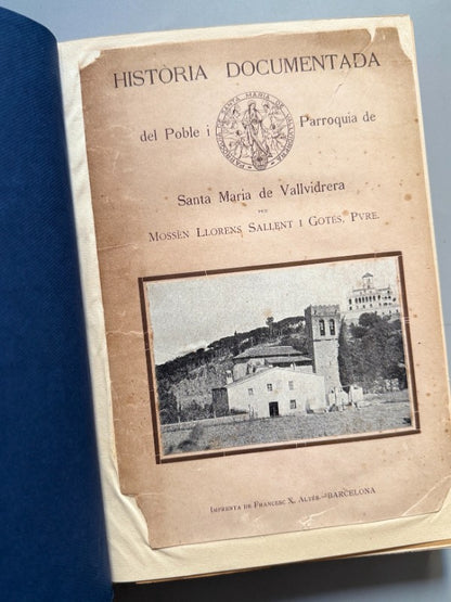 Història de Santa Maria de Vallvidrera, Mossèn Llorens Sallent - Barcelona, 1916