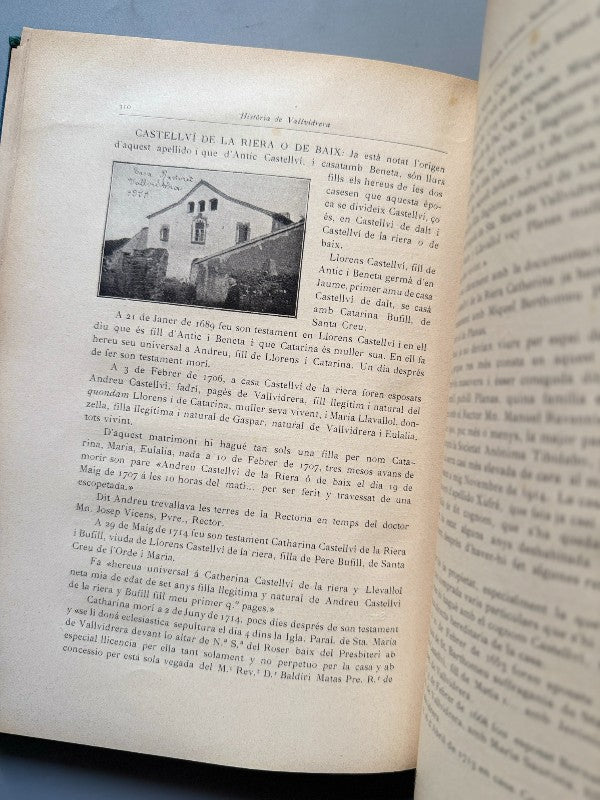 Història de Santa Maria de Vallvidrera, Mossèn Llorens Sallent - Barcelona, 1916