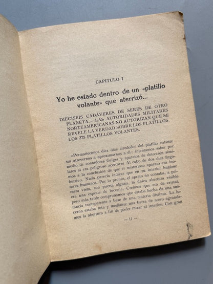 Vienen los platillos volantes, Enrique Miguel Borgas. Ufología - Editorial "Nos", 1954