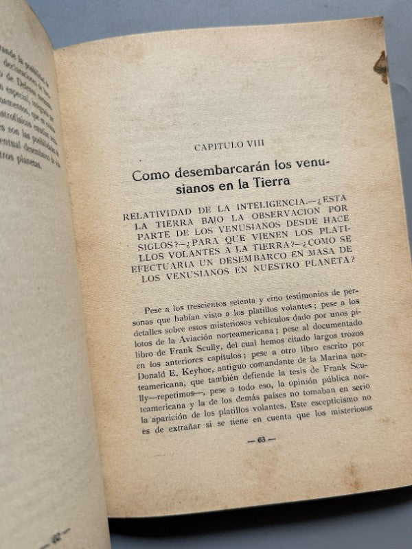 Vienen los platillos volantes, Enrique Miguel Borgas. Ufología - Editorial "Nos", 1954
