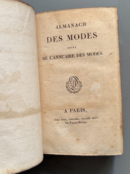 Almanach des modes suivi de l'annuaire des modes. Moda francesa - Rosa Libraire, 1817