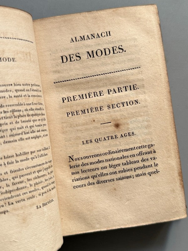 Almanach des modes suivi de l'annuaire des modes. Moda francesa - Rosa Libraire, 1817