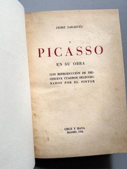 Picasso en su obra, Jaime Sabartés - Cruz y Raya, 1936