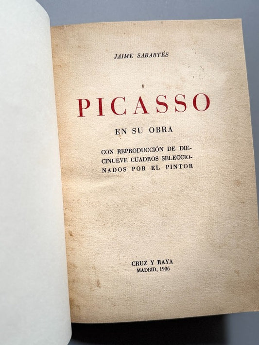 Picasso en su obra, Jaime Sabartés - Cruz y Raya, 1936