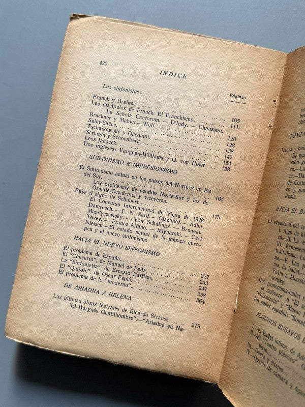 Sinfonía y ballet, Adolfo Salazar - Editorial Mundo Latino, 1929