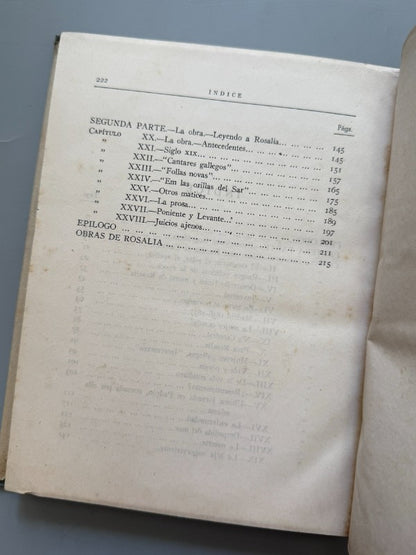 Rosalía de Castro o El dolor de vivir, Victoriano García Martí - Ediciones Aspas, 1944