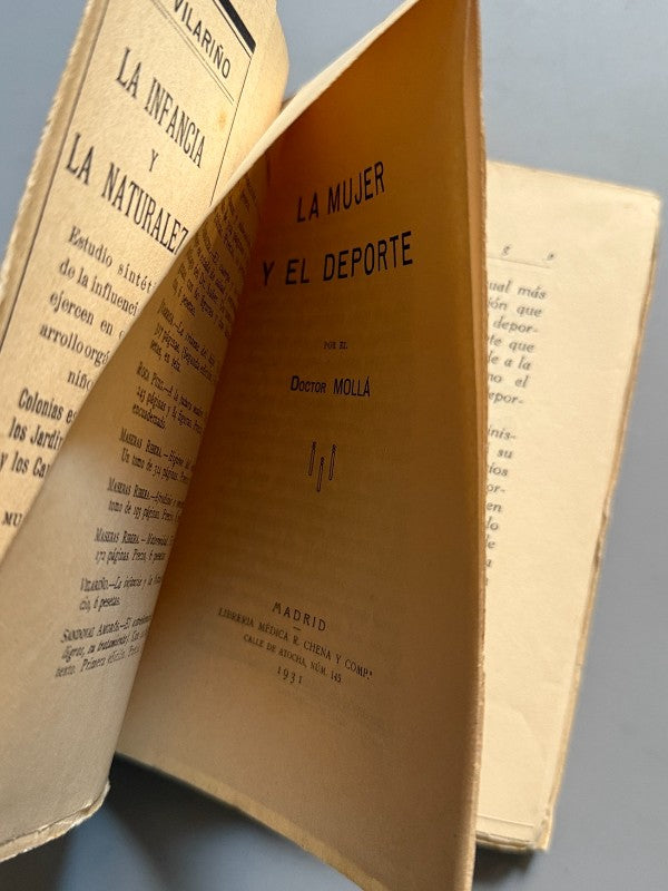 La mujer y el deporte, Doctor Mollá - Librería Médica R. Chena y Comp., 1931