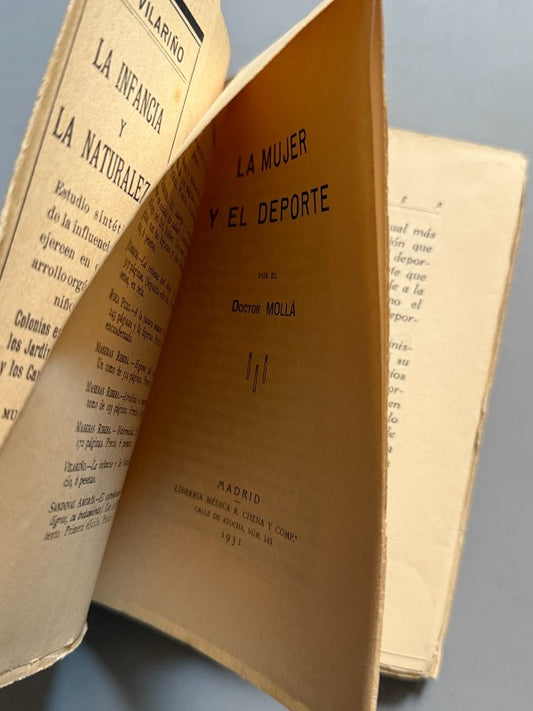 La mujer y el deporte, Doctor Mollá - Librería Médica R. Chena y Comp., 1931