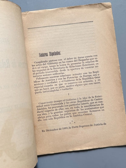 Memoria de la Secretaria de Relaciones Esteriores de la República de Guatemala, Fernando Cruz 1883