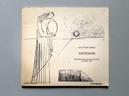 Antigone, Salvador Espriu (portada Subirachs - firma traductor) - Palermo, 1988