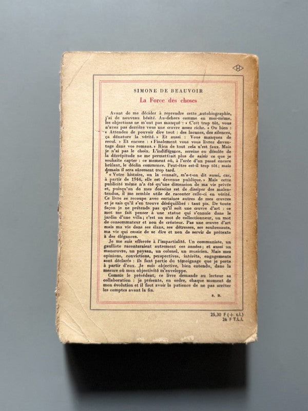 La force des choses, Simone de Beauvoir (1ª ed.) - Gallimard, 1963