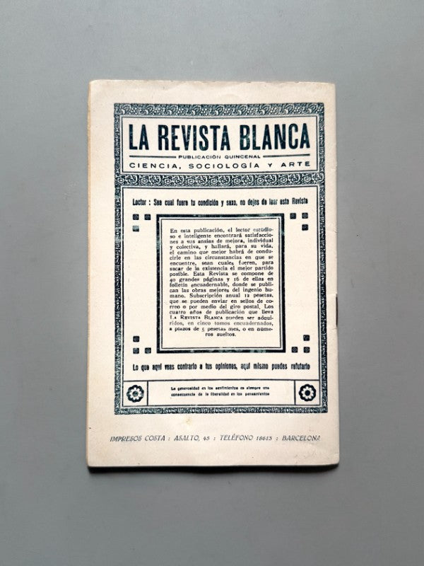 Mi honor...¡No importa!, Regina Opisso (La Novela Ideal nº125) - La Revista Blanca, años 20-30