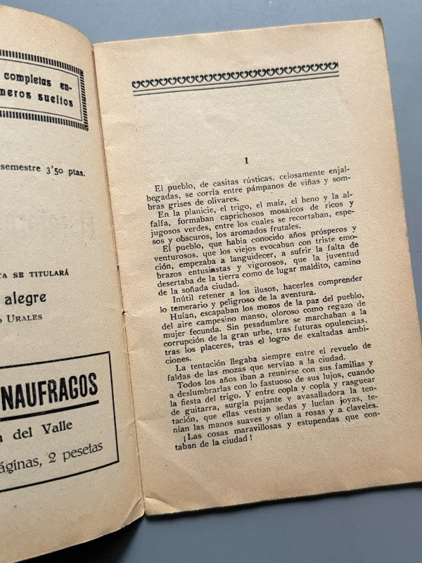 El retorno a la tierra, Ángela Graupera (La Novela Ideal nº123) - La Revista Blanca, años 20-30