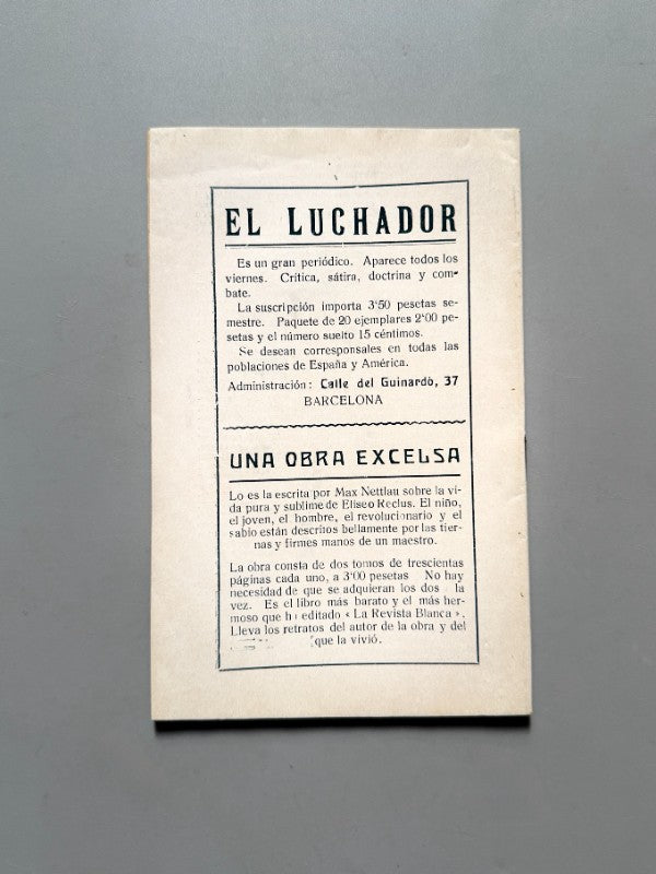 El batelero, Ángela Graupera (La Novela Ideal nº231) - La Revista Blanca, años 20-30