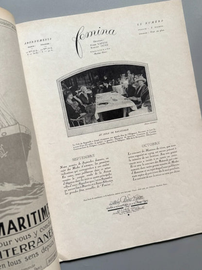 Femina. Revista de moda francesa - Editions Pierre Lafitte, agosto de 1926