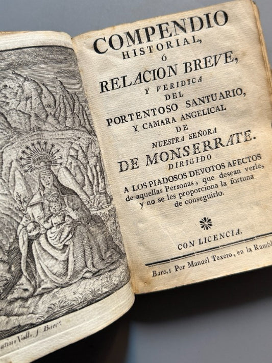 Compendio Historial Santuario Nuestra Señora de Monserrate - Manuel Texero, ca. 1790