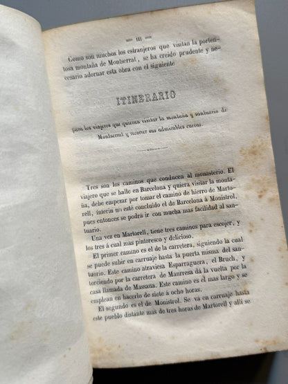 Guia de Montserrat y de sus cuevas, Víctor Balaguer - Imprenta Nueva de J. Jepús y R. Villegas, 1857