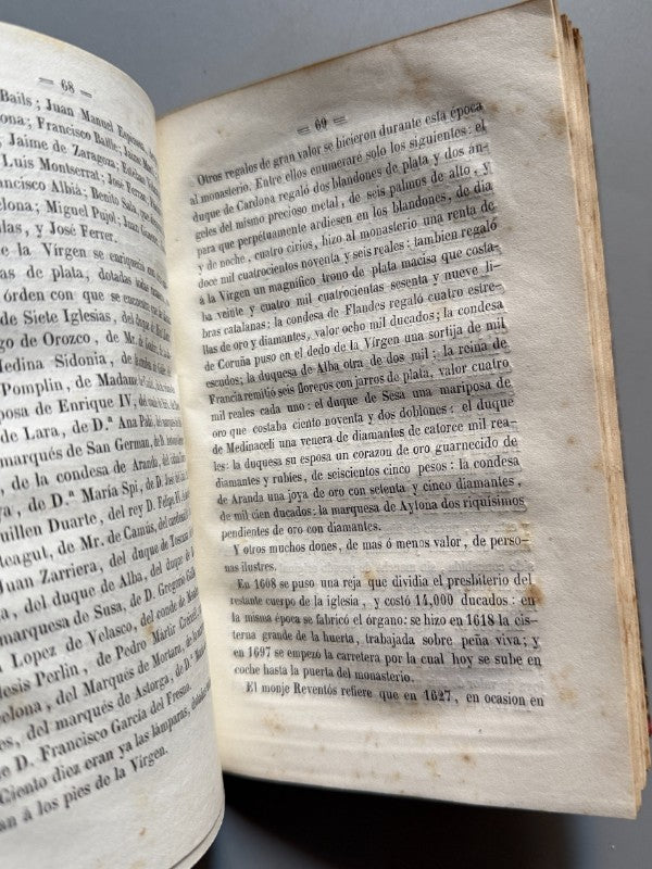 Guia de Montserrat y de sus cuevas, Víctor Balaguer - Imprenta Nueva de J. Jepús y R. Villegas, 1857