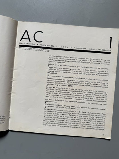 AC 1. Documentos de Actividad Contemporánea. Arquitectura - G.A.T.E.P.A.C., 1931