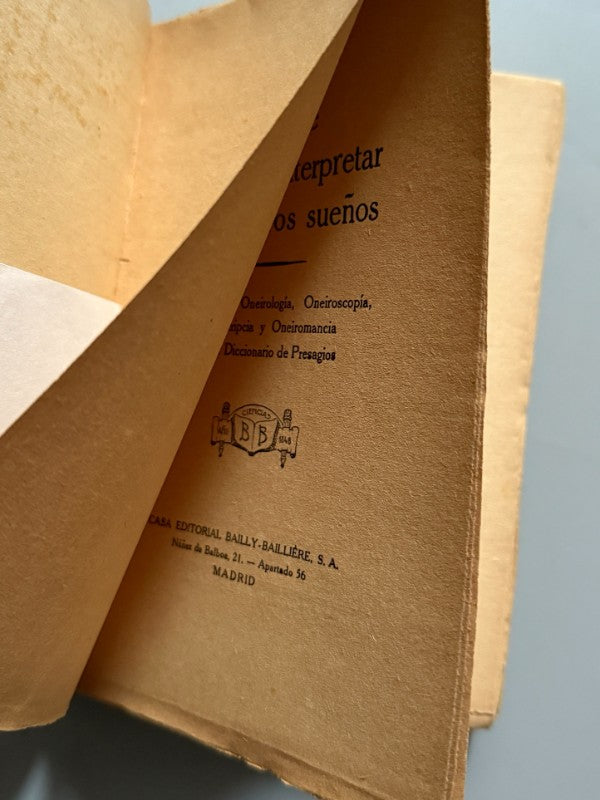 Lo que podemos interpretar de nuestros sueños, Levy Mahin - Bailly Bailliere, ca. 1925