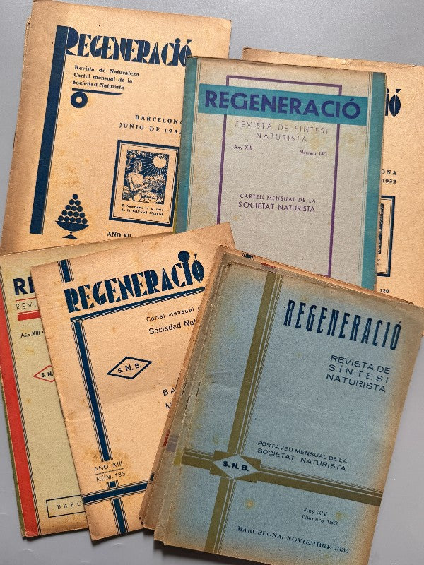 Regeneració. Revista de Síntesi Naturista. 37 número - Barcelona, 1932-1935