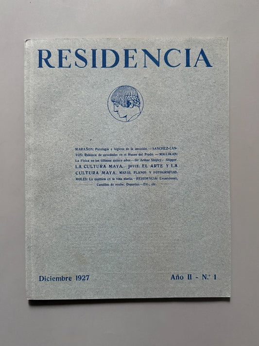 Revista de la Residencia de Estudiantes. Cultura y arte Maya. Año II, nº I - Diciembre 1927