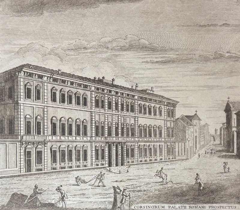 Grabado Palacio Corsini - Calcografia degli edifizj di Roma, 1779