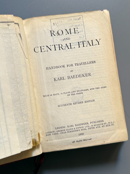 Rome and central Italy, Karl Baedeker - Karl Baedeker Publisher, 1930