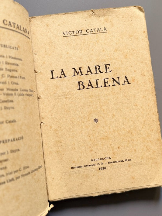 La mare balena, Caterina Alber i Paradís (Victor Català) - Ed. Catalana S.A., 1920
