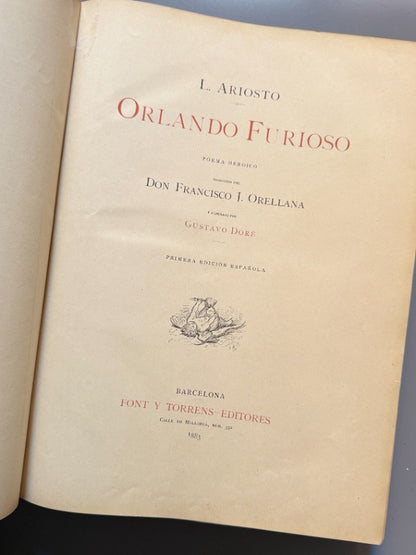 Orlando furioso, Ludovico Ariosto. Ilustrado por Gustave Doré - Font y Torrens Editores, 1883-1885