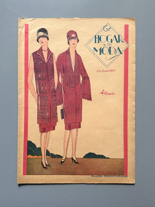 El hogar y la moda, nº740. Diseño portada Martial et Armand - 25 de junio de 1927
