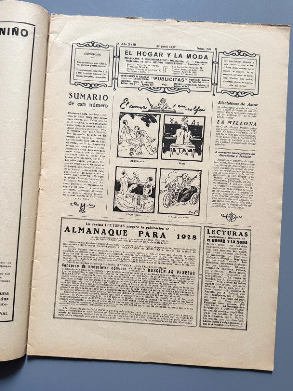 El hogar y la moda, nº740. Diseño portada Martial et Armand - 25 de junio de 1927