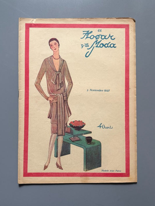 El hogar y la moda, nº753. Diseño portada Jean Patou - 5 de noviembre de 1927