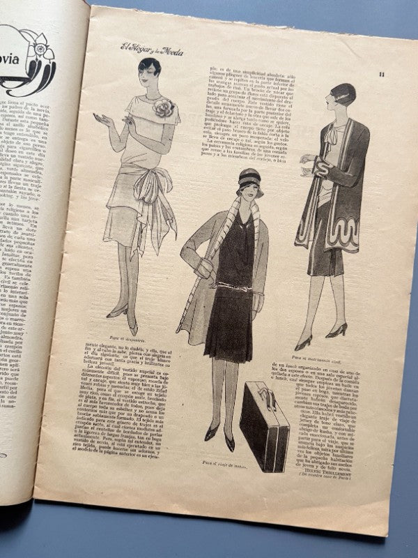 El hogar y la moda, nº733. Diseño portada Lucien Lelong. Especial bodas - 15 de abril de 1927